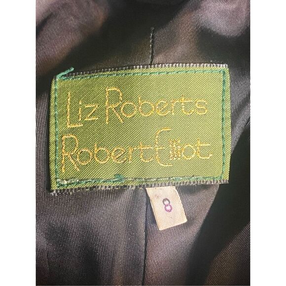 Liz Roberts Robert Elliot Vintage Womens Black Leather Pleated Trouser Pants 8 - Picture 5 of 5